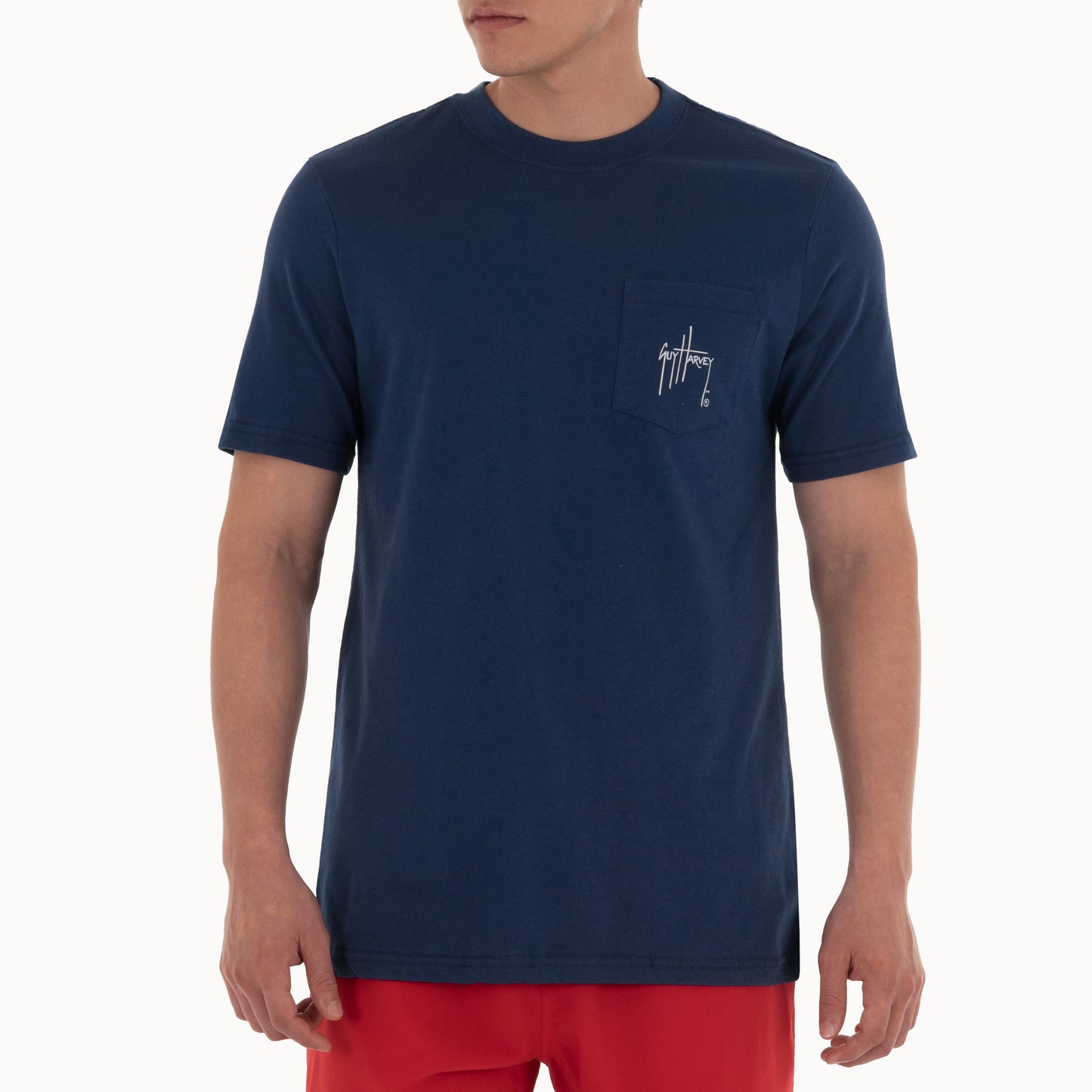 Men's Blue And Bertram Short Sleeve Pocket Navy T-Shirt View 6