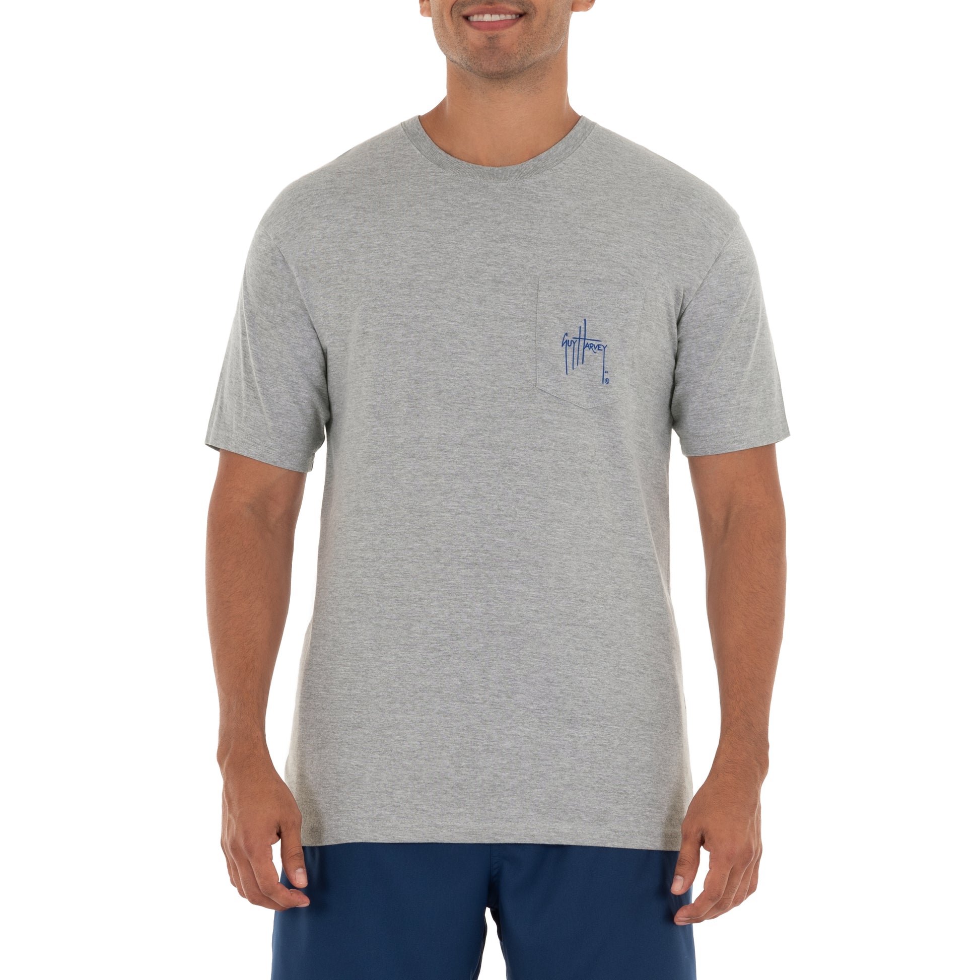 Men's Tuna Short Sleeve Pocket Grey T-Shirt View 2