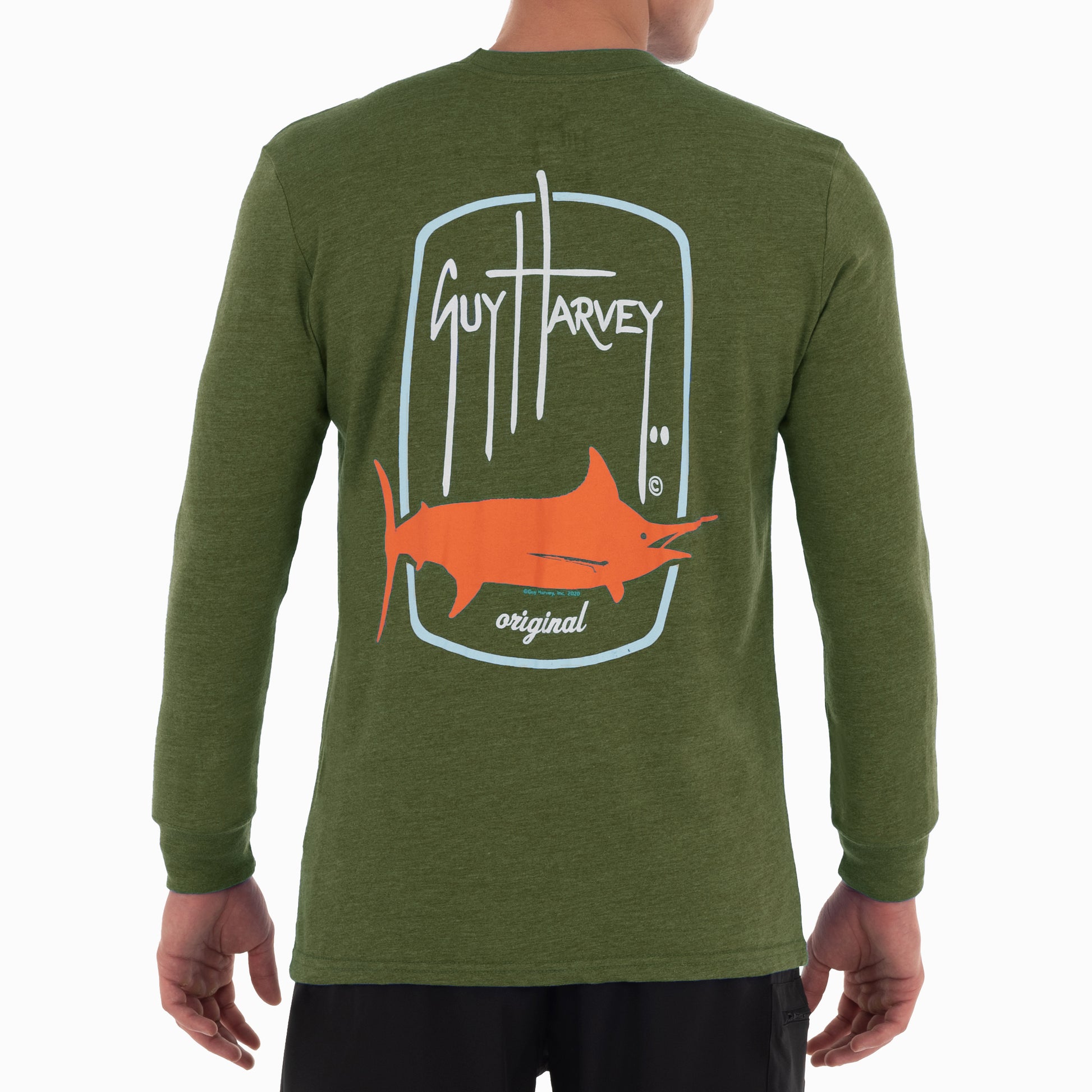 Men's Barrel Logo Long Sleeve Green T Shirt View 1