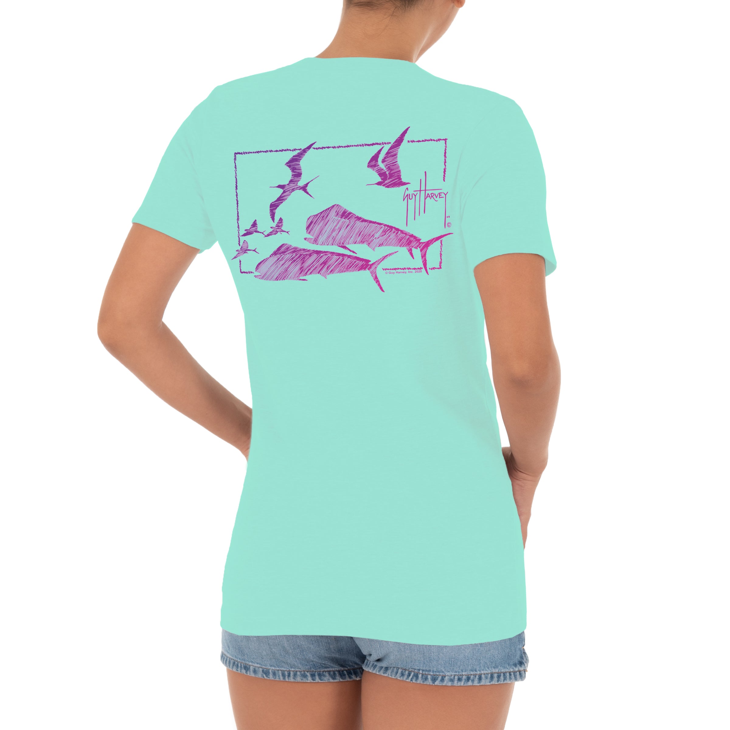 Ladies Mahi Duo Short Sleeve V-Neck T-Shirt View 1