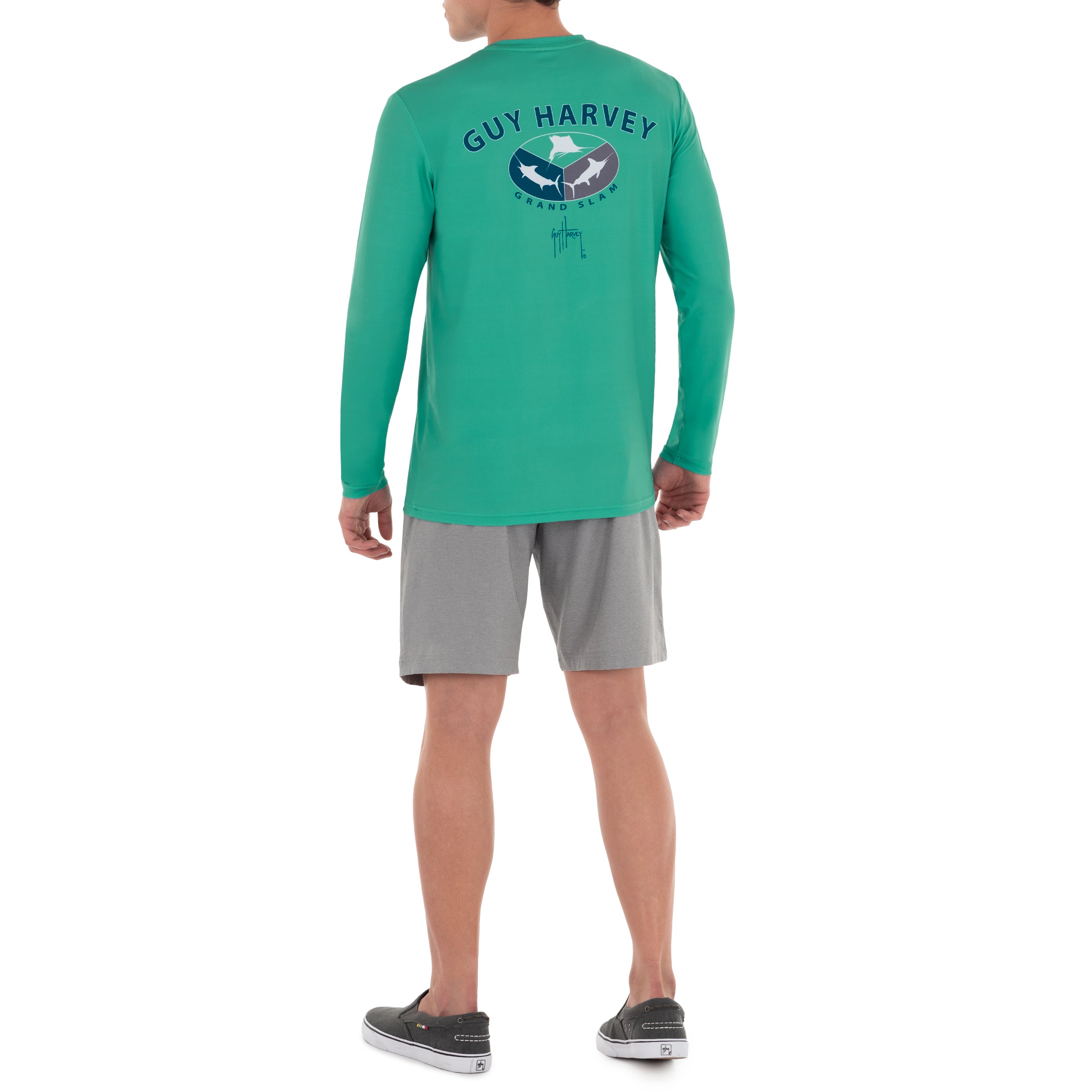 Men's Slam Split Sun Protection Green Top View 6