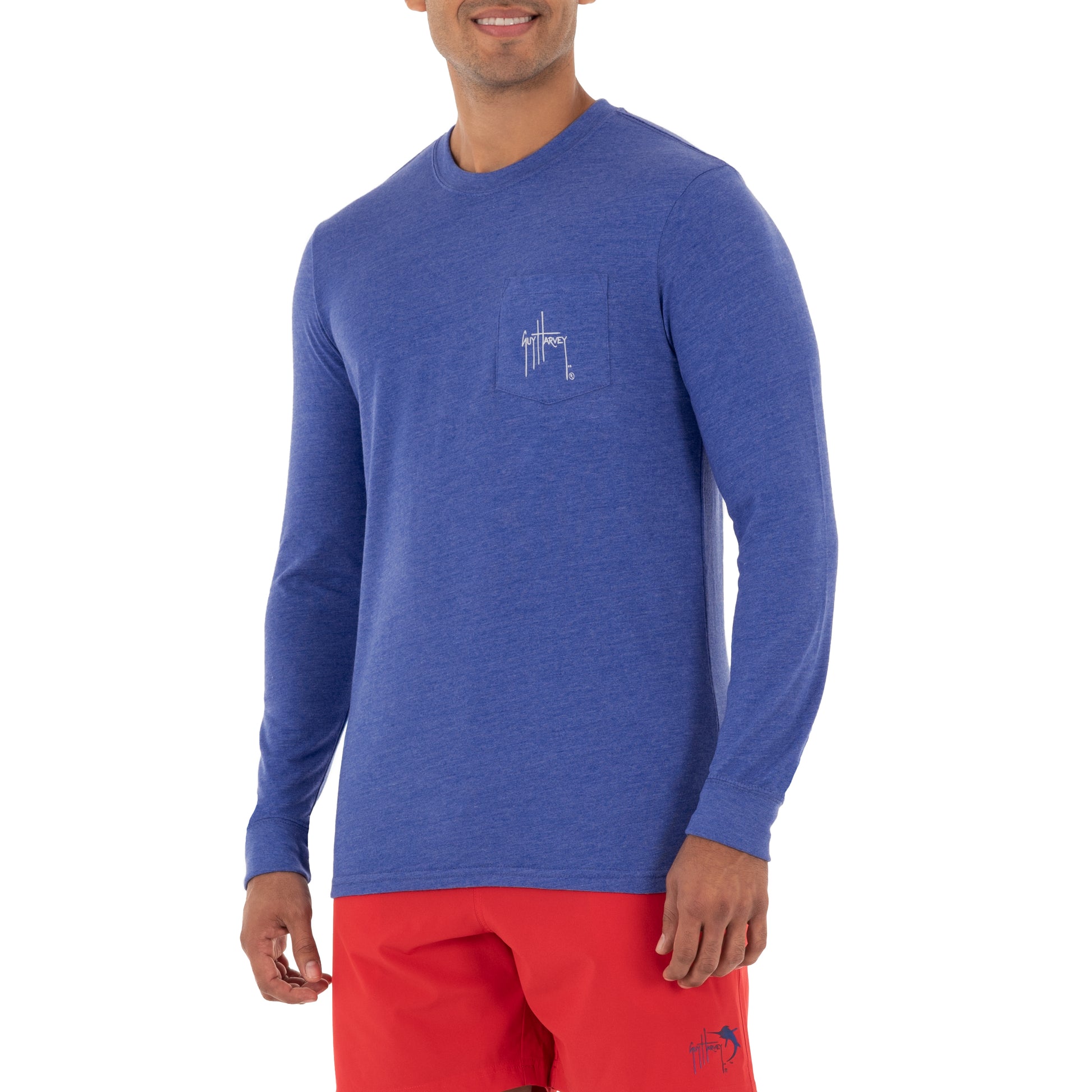 Men's Sunset Marlin Long Sleeve Pocket Royal T-Shirt View 5