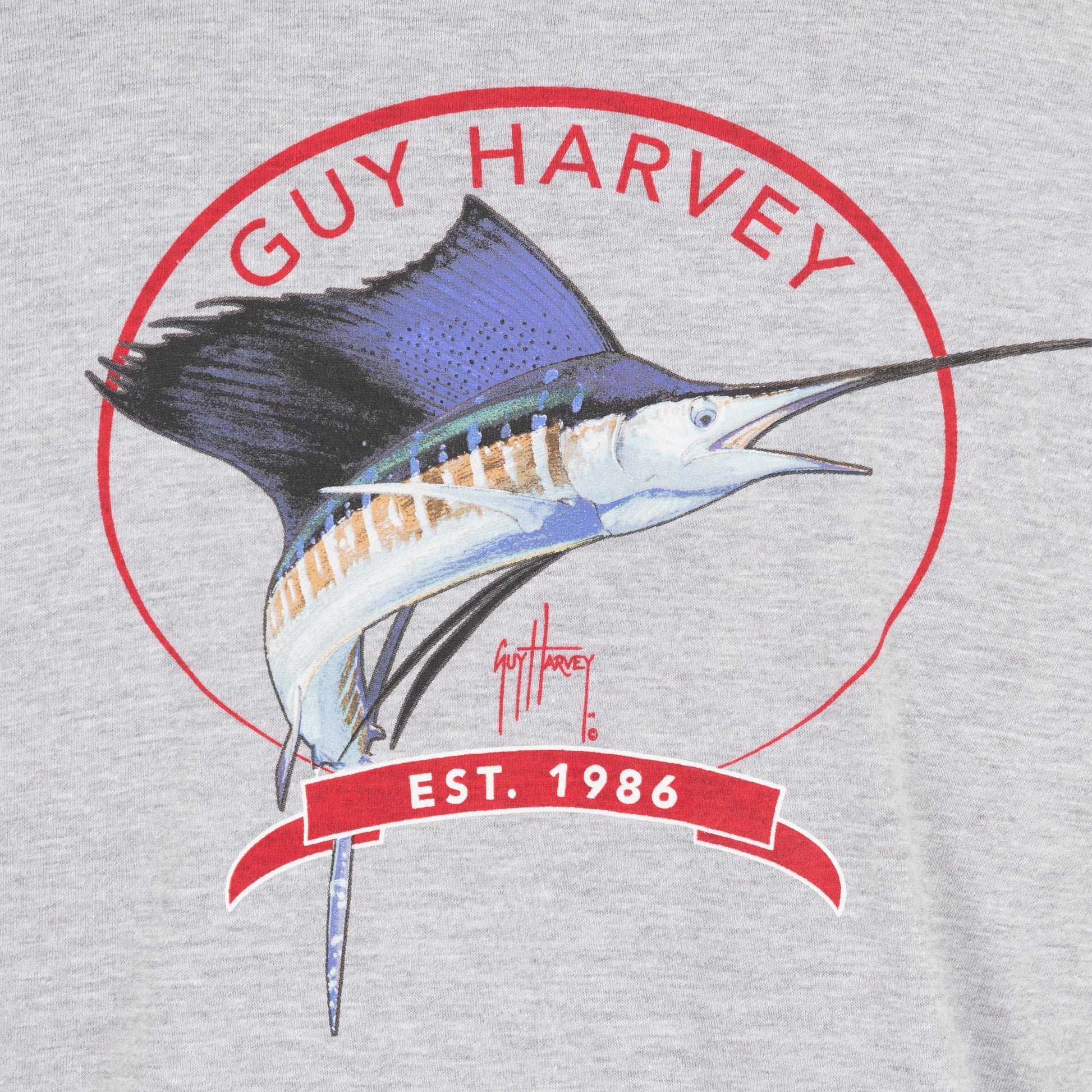 Mens Core Sailfish Short Sleeve Pocket Grey T-Shirt – Guy Harvey