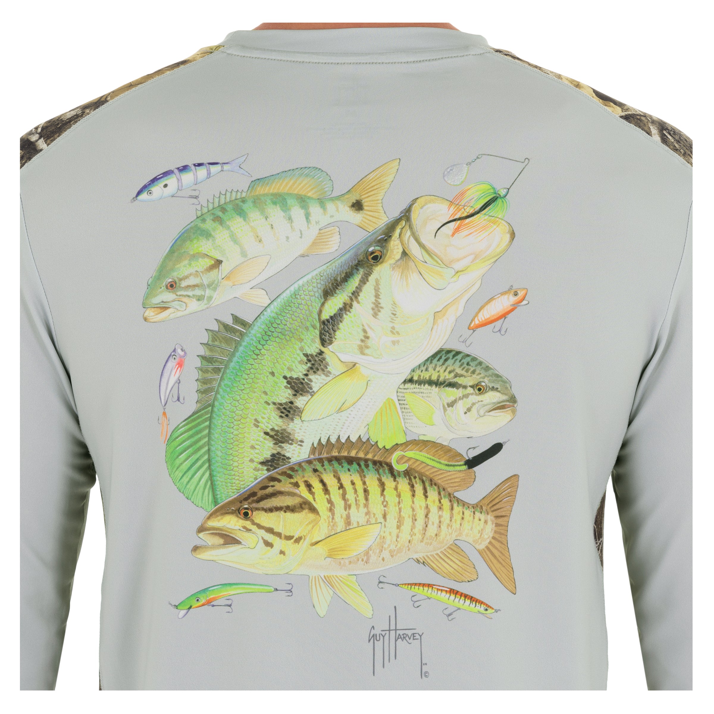 Men's Bass Trio Realtree Guy Harvey Performance T-Shirt View 6