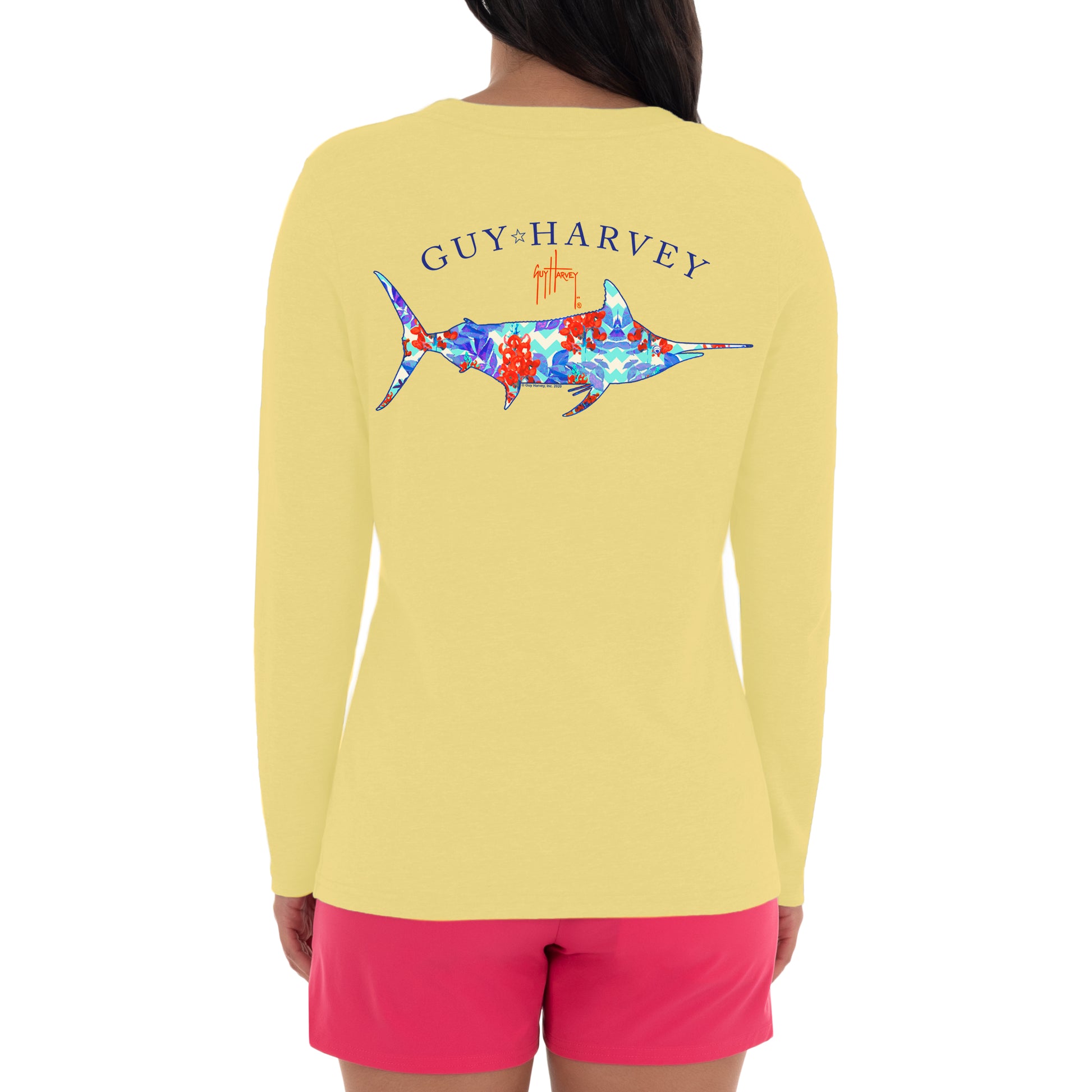 Ladies Fresh Floral Long Sleeve Yellow T-Shirt View 1