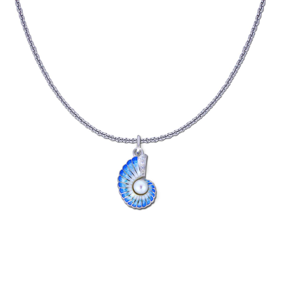 Petite Nautilus Shell on a Sterling Silver Link Chain