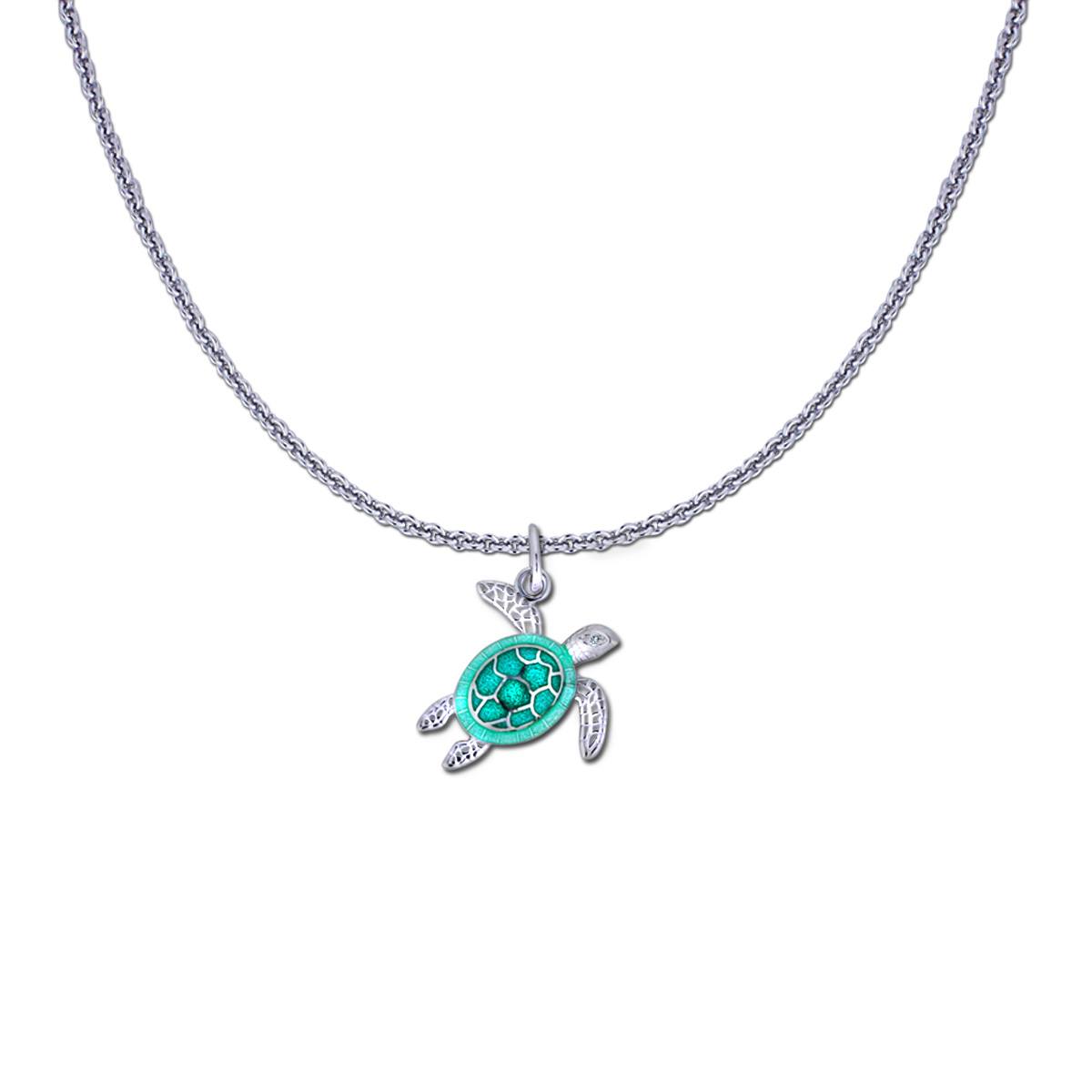 Petite Sea Turtle on a Sterling Silver Link Chain