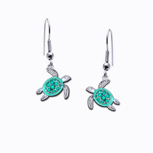 Petite Sea Turtle Dangle Earrings
